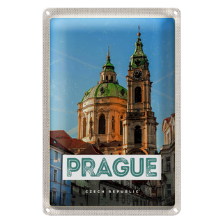 Blechschild Reise 20x30cm Prague St. Nikolaus Kirche Kostel