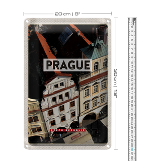 Blechschild Reise 20x30cm Prague Prag Altstadt Tschechien