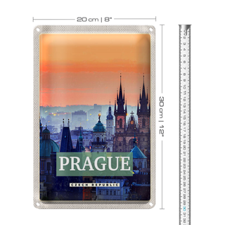 Blechschild Reise 20x30cm Prague Altstadt Prag Tschechien
