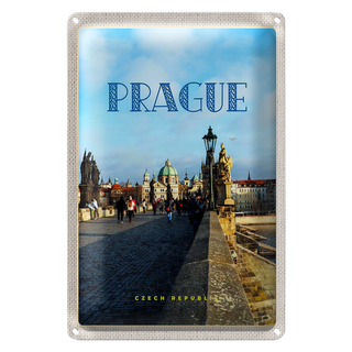 Blechschild Reise 20x30cm Prague Tschechien Altstadt Brücke