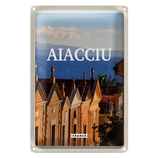 Blechschild Reise 20x30cm Ajaccio France Aussicht Meer