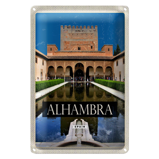 Blechschild Reise 20x30cm Retro Alhambra Spain Spanien