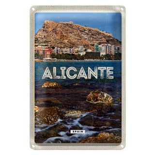 Blechschild Reise 20x30cm Alicante Spain Spanien Meer Urlaub