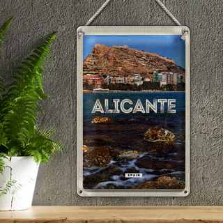 Blechschild Reise 20x30cm Alicante Spain Spanien Meer Urlaub