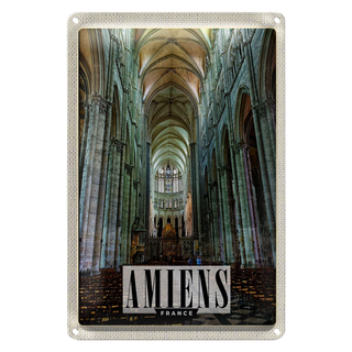 Blechschild Reise 20x30cm Amiens France Kathedrale