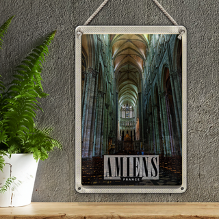 Blechschild Reise 20x30cm Amiens France Kathedrale