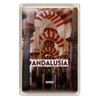 Blechschild Reise 20x30cm Retro Andalusia Spain Spanien