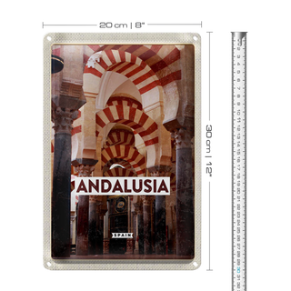 Blechschild Reise 20x30cm Retro Andalusia Spain Spanien
