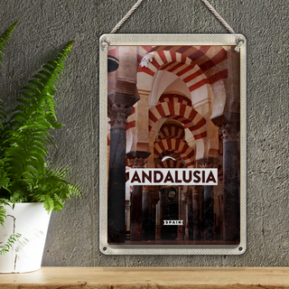 Blechschild Reise 20x30cm Retro Andalusia Spain Spanien