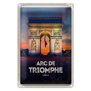 Blechschild Reise 20x30cm Arc de Triomphe Paris Denkmal