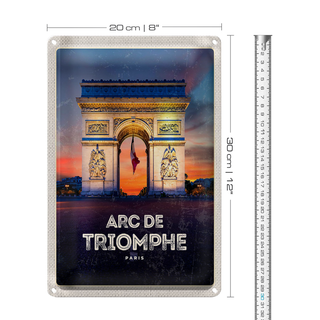 Blechschild Reise 20x30cm Arc de Triomphe Paris Denkmal