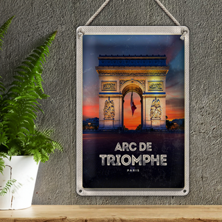 Blechschild Reise 20x30cm Arc de Triomphe Paris Denkmal