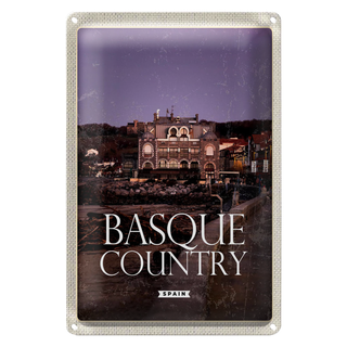 Blechschild Reise 20x30cm Retro Basque country Spain Baskenland