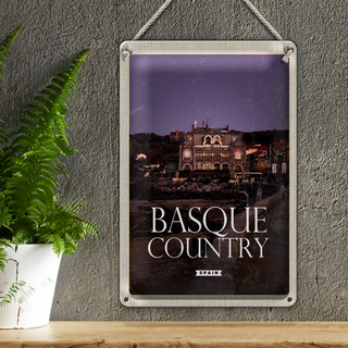 Blechschild Reise 20x30cm Retro Basque country Spain Baskenland
