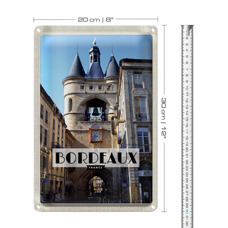 Blechschild Reise 20x30cm Bordeaux France Hafenstadt