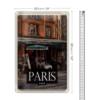 Blechschild Reise 20x30cm Paris Cafe Restaurant