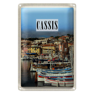 Blechschild Reise 20x30cm Cassis France Altstadt Meer Urlaub