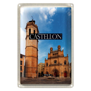 Blechschild Reise 20x30cm Retro Castellon Spain Küstenstadt