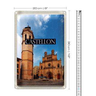 Blechschild Reise 20x30cm Retro Castellon Spain Küstenstadt