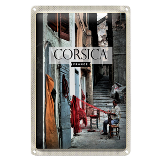 Blechschild Reise 20x30cm Corsica France Mittelmeer Urlaub