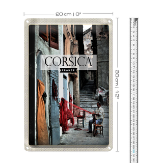 Blechschild Reise 20x30cm Corsica France Mittelmeer Urlaub
