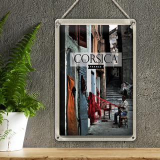 Blechschild Reise 20x30cm Corsica France Mittelmeer Urlaub