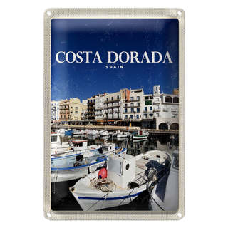 Blechschild Reise 20x30cm Retro Coats Dorada Spain Meer Urlaub