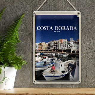 Blechschild Reise 20x30cm Retro Coats Dorada Spain Meer Urlaub