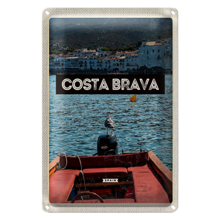 Blechschild Reise 20x30cm Retro Costa Brava Spain Meer Urlaub