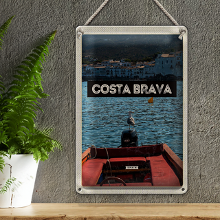 Blechschild Reise 20x30cm Retro Costa Brava Spain Meer Urlaub