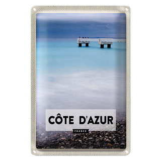 Blechschild Reise 20x30cm cote d'azur France Meer Urlaub