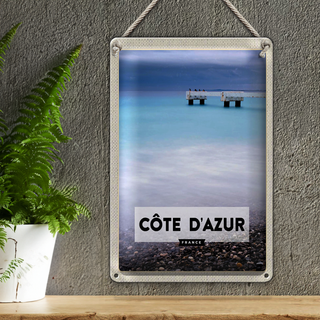 Blechschild Reise 20x30cm cote d'azur France Meer Urlaub