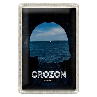 Blechschild Reise 20x30cm Retro Crozon France Meer Urlaub