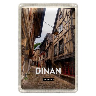 Blechschild Reise 20x30cm Dinan France Mittelalter Stadt