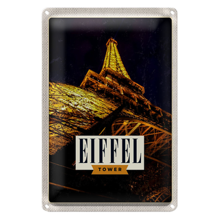 Blechschild Reise 20x30cm Retro Eiffel Tower Eiffelturm Paris