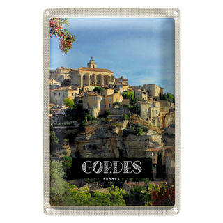 Blechschild Reise 20x30cm Gordes France Ansicht Urlaub