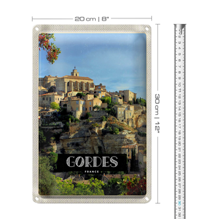 Blechschild Reise 20x30cm Gordes France Ansicht Urlaub