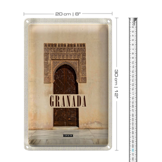 Blechschild Reise 20x30cm Granada Spain Tourismus Poster