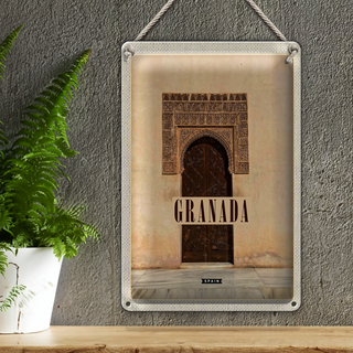 Blechschild Reise 20x30cm Granada Spain Tourismus Poster