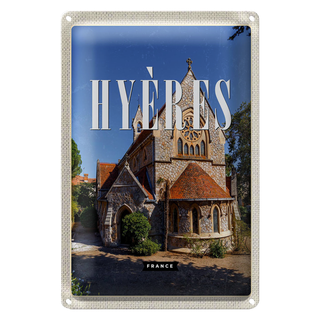 Blechschild Reise 20x30cm Hyères France Hafenstadt Urlaub