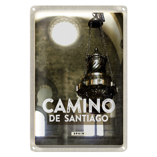 Blechschild Reise 20x30cm Camino de Santiago spain Spainien