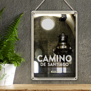 Blechschild Reise 20x30cm Camino de Santiago spain Spainien