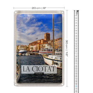 Blechschild Reise 20x30cm La ciotat France Meer Jachten Urlaub