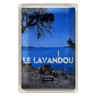 Blechschild Reise 20x30cm Retro Le Lavandou France Urlaub