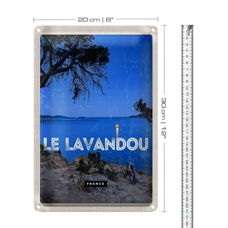 Blechschild Reise 20x30cm Retro Le Lavandou France Urlaub