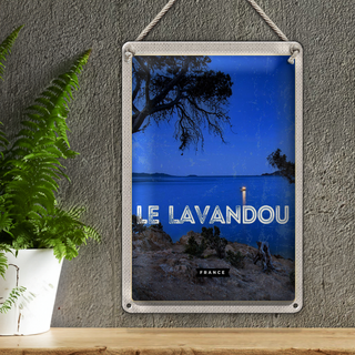 Blechschild Reise 20x30cm Retro Le Lavandou France Urlaub