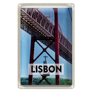 Blechschild Reise 20x30cm Lisbon Portugal Ponte 25 de Abril