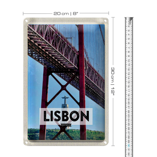 Blechschild Reise 20x30cm Lisbon Portugal Ponte 25 de Abril
