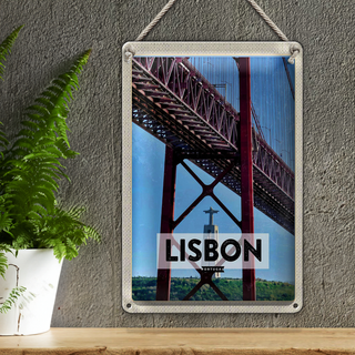 Blechschild Reise 20x30cm Lisbon Portugal Ponte 25 de Abril