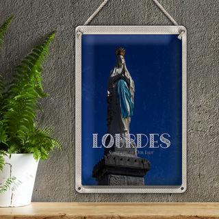 Blechschild Reise 20x30cm Heiligtum Frau von Lourdes Kirche